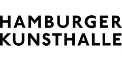 Der fette schwarze Text auf weißem Hintergrund lautet HAMBURGER KUNSTHALLE in Großbuchstaben in einer modernen serifenlosen Schriftart.